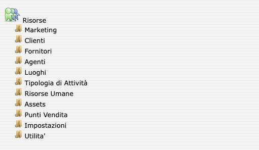 screen gestione delle risorse